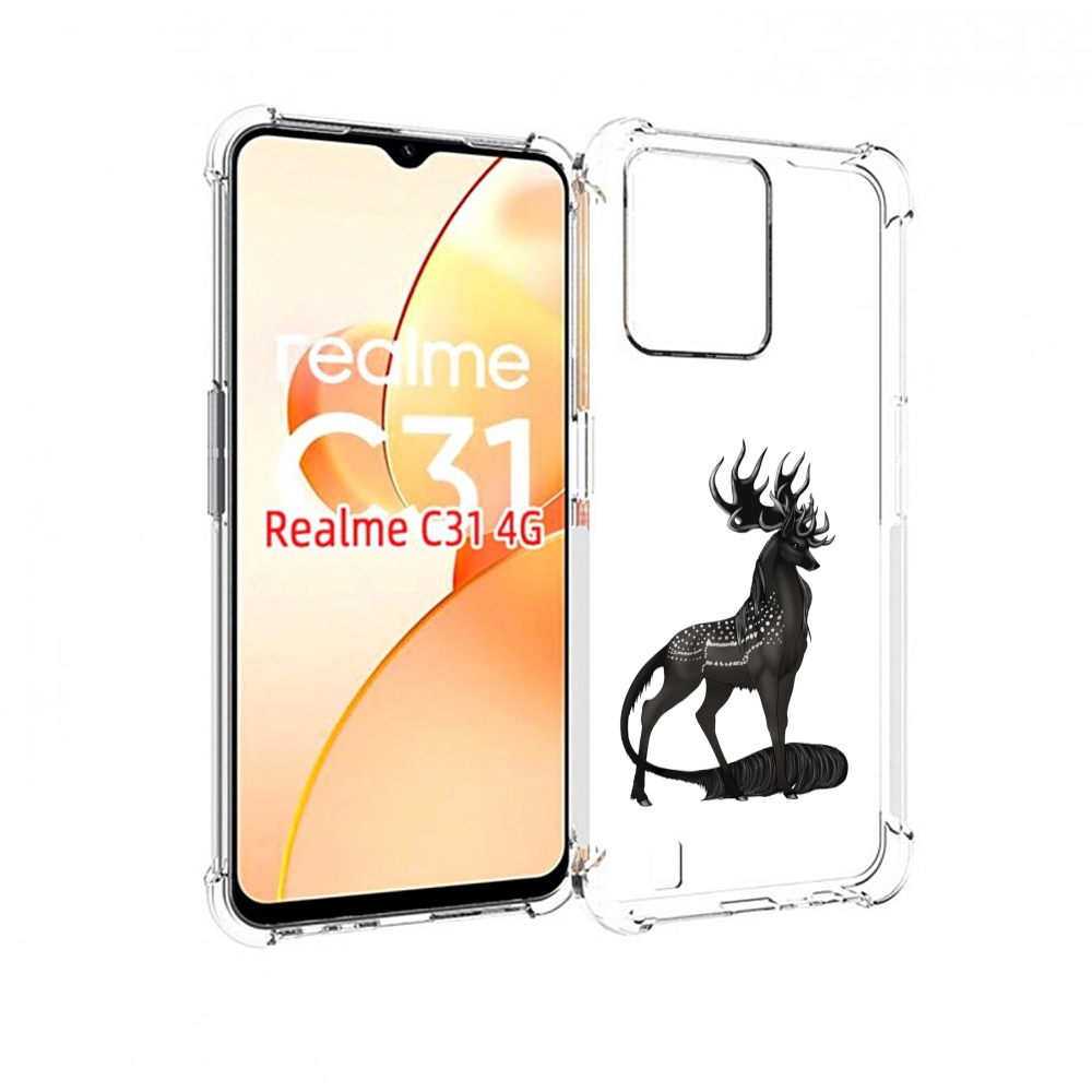 

Чехол MyPads красивый-черный-олень для OPPO Realme C31, Прозрачный, Tocco