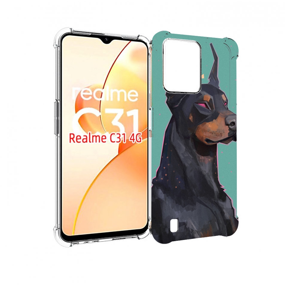 

Чехол MyPads красивый-доберман для OPPO Realme C31, Прозрачный, Tocco
