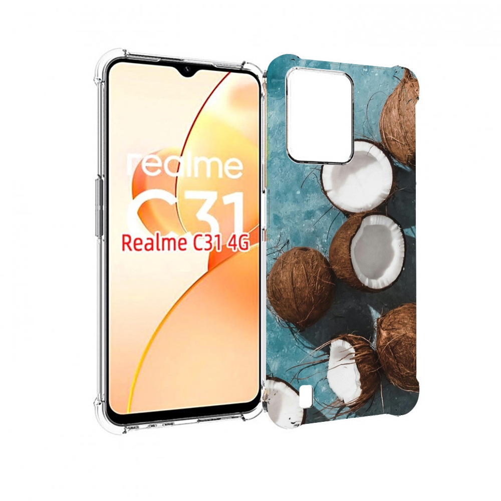

Чехол MyPads красивые-кокосы для OPPO Realme C31, Прозрачный, Tocco