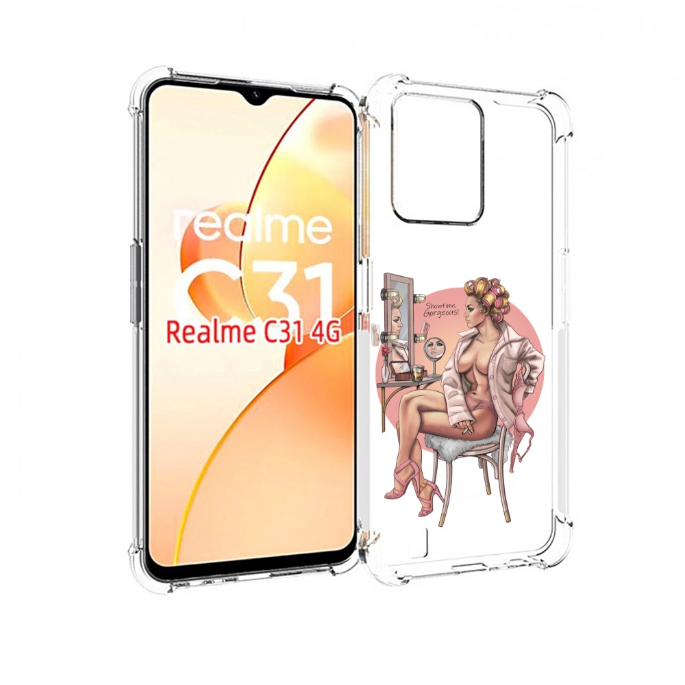 

Чехол MyPads красивая-девушка-с-зеркалом женский для OPPO Realme C31, Прозрачный, Tocco