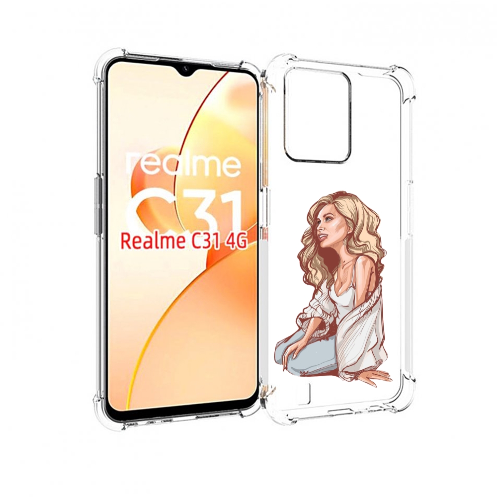 

Чехол MyPads красивая-девушка-в-белом женский для OPPO Realme C31, Прозрачный, Tocco