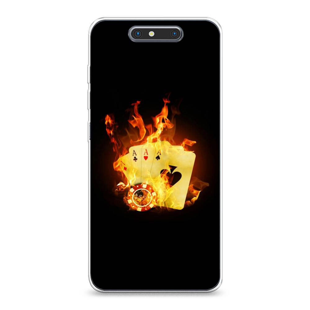 

Чехол Awog на ZTE Blade V8 / ЗТЕ Блэйд V8 "Горящие карты", Разноцветный, 131250-9