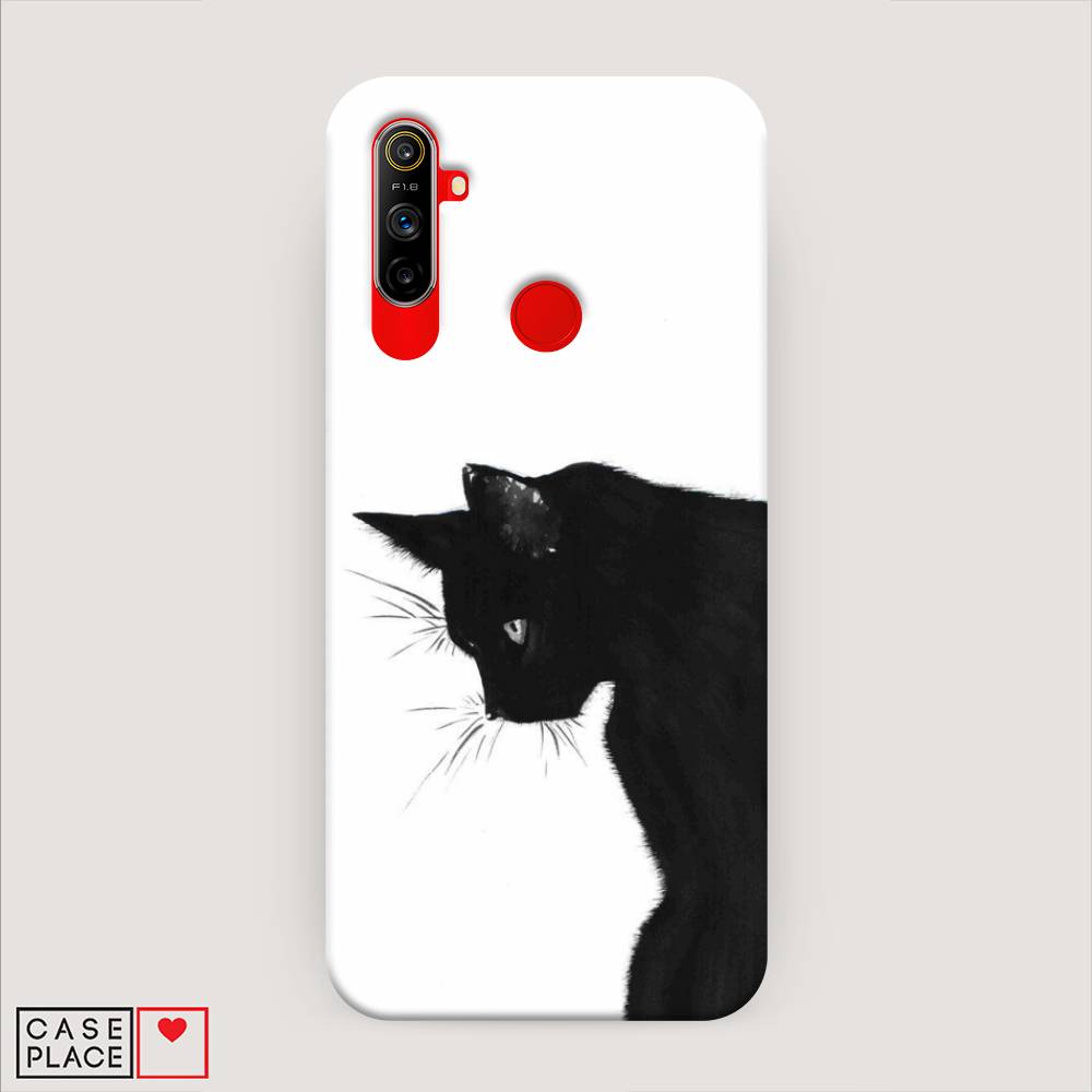 фото Пластиковый чехол "black cat" на realme c3 awog