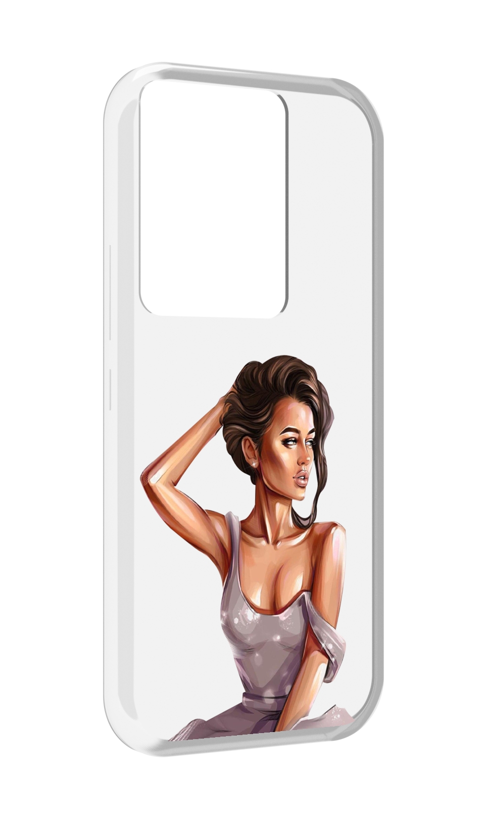 

Чехол MyPads Девушка-с-прической женский для Itel Vision 3 Plus / Itel P38 Pro, Прозрачный, Tocco
