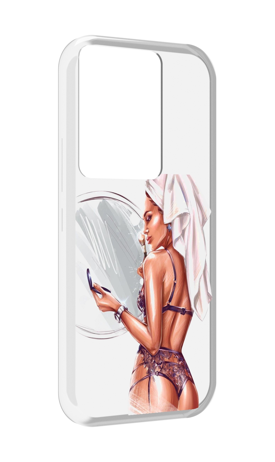 Чехол MyPads Девушка-с-полотенцем женский для Itel Vision 3 Plus / Itel P38 Pro