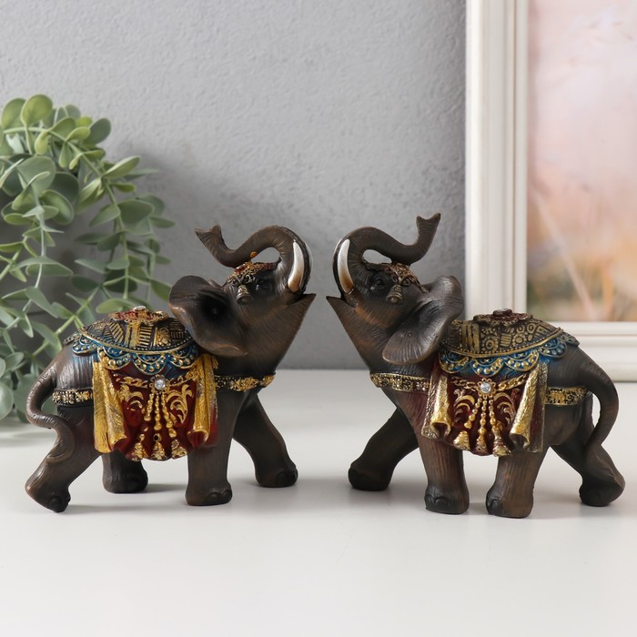 

Сувенир полистоун "Темный слон в красной попоне" МИКС 12х6х12 см, В ассортименте