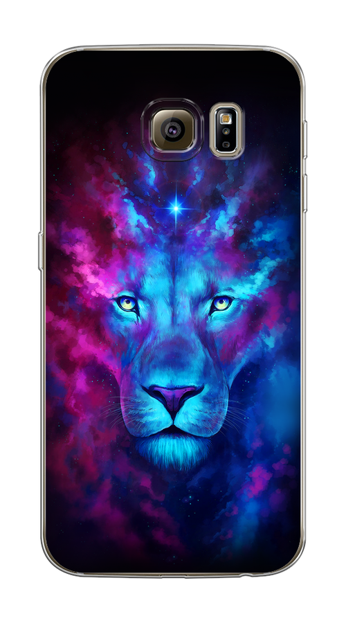 

Чехол Awog на Samsung Galaxy S6 edge "Космический лев", Голубой, 24450-1