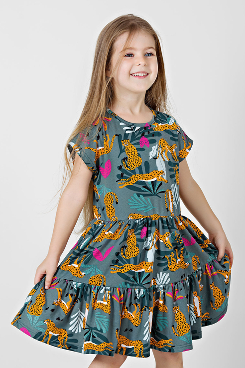 Купить Хлопковое платье с ориганальным принтом Bossa Nova Серый 104 134Л21-171,