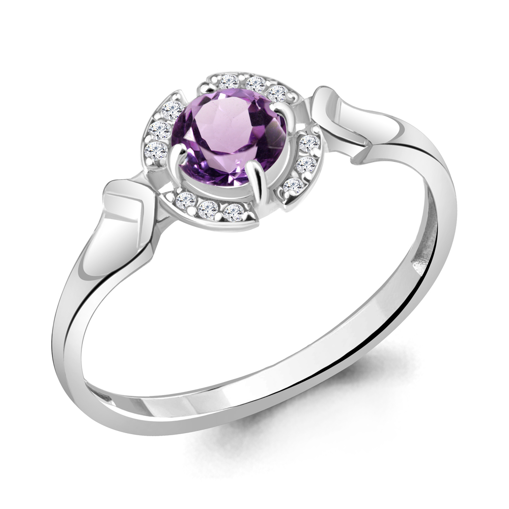 

Кольцо из серебра с аметистом р. 16 Aquamarine 6941104А_925_р, 6941104А_925_р