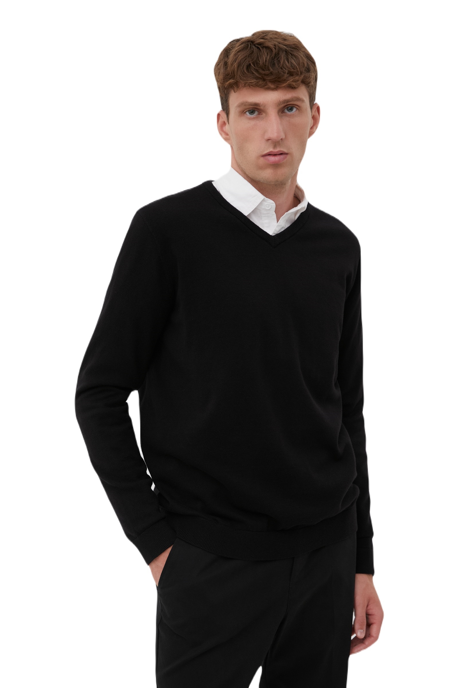 Пуловер мужской Finn Flare BAS-20101 черный M