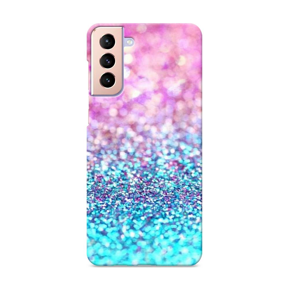 

Пластиковый чехол "Розово-голубые глиттеры рисунок" на Samsung Galaxy S21 +