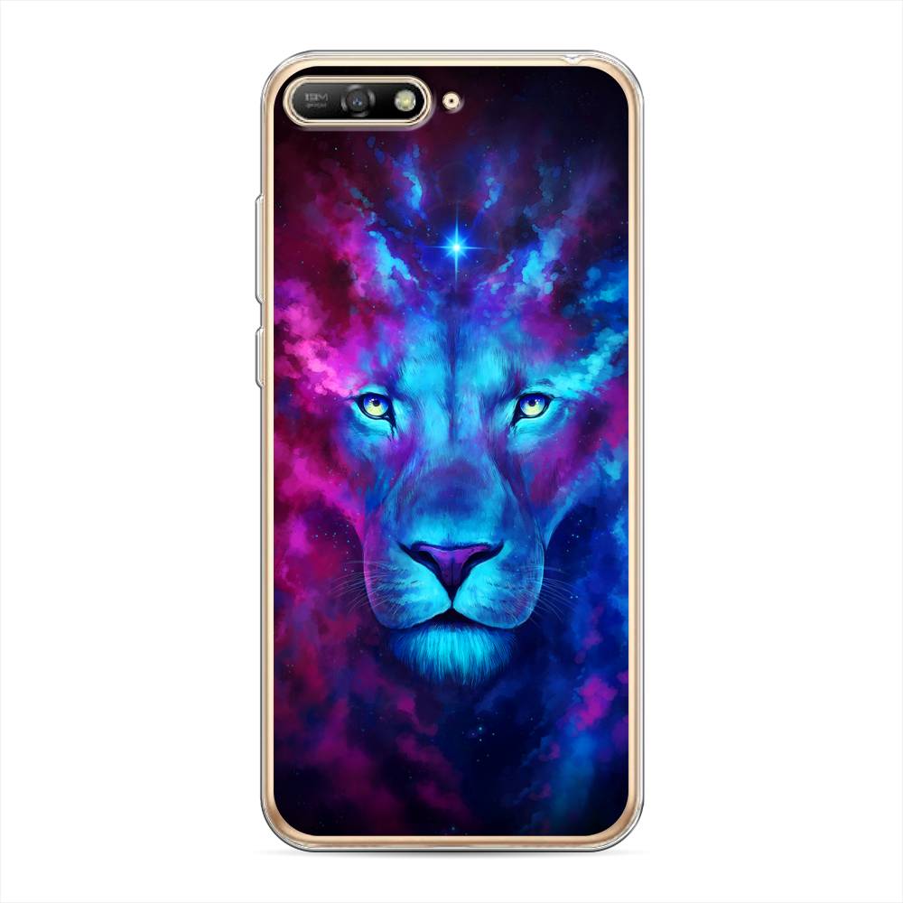 

Чехол Awog на Huawei Y6 2018 "Космический лев", Голубой, 67850-1