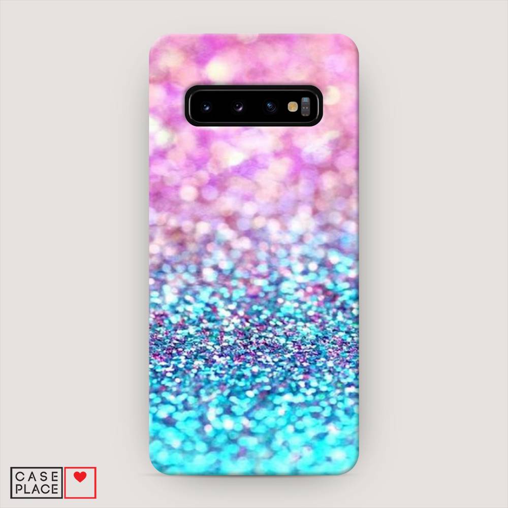 

Пластиковый чехол "Розово-голубые глиттеры рисунок" на Samsung Galaxy S10
