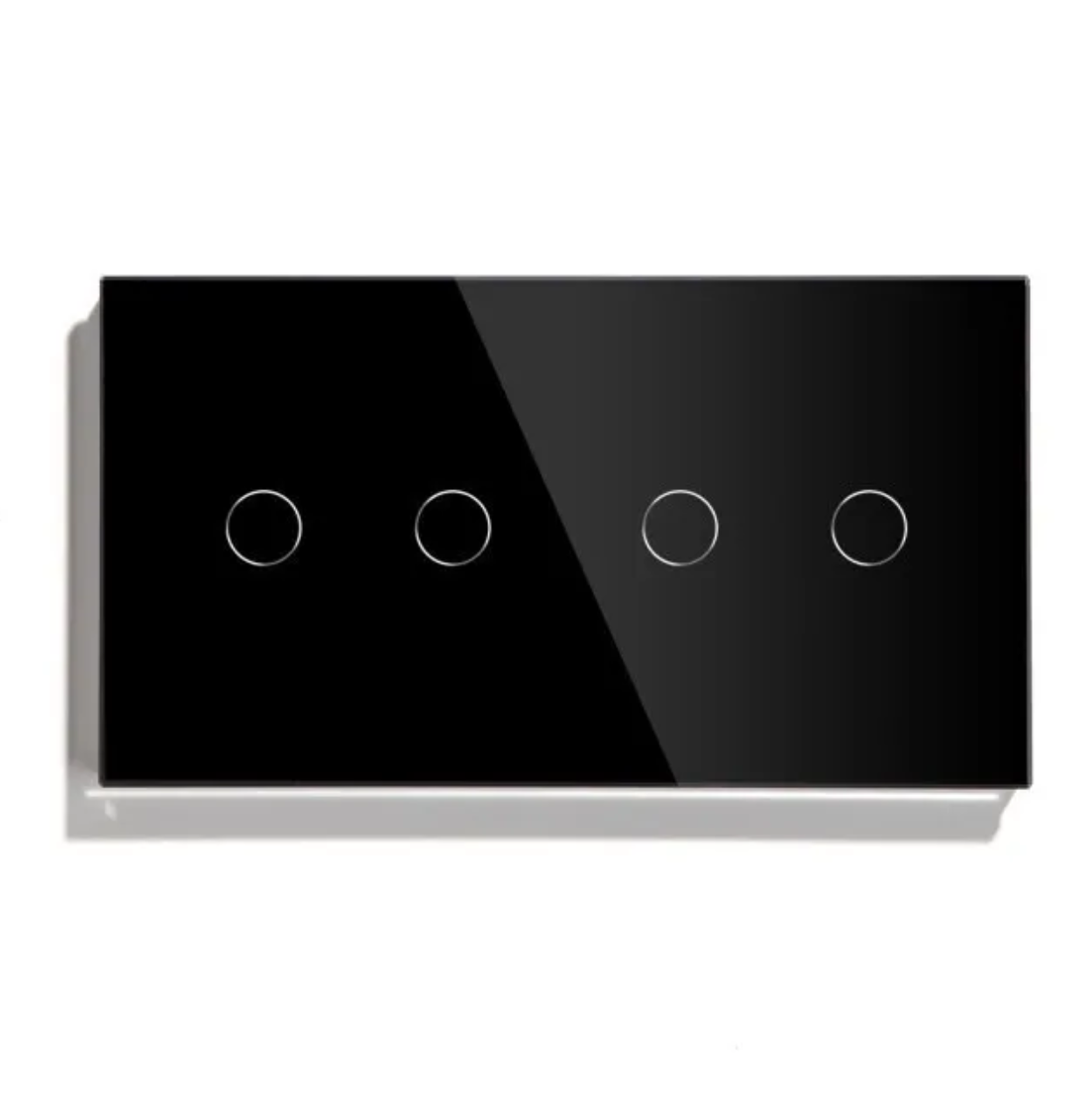 фото Два умных двойных wifi выключателя tuya в одной рамке сенсорные черные для алисы