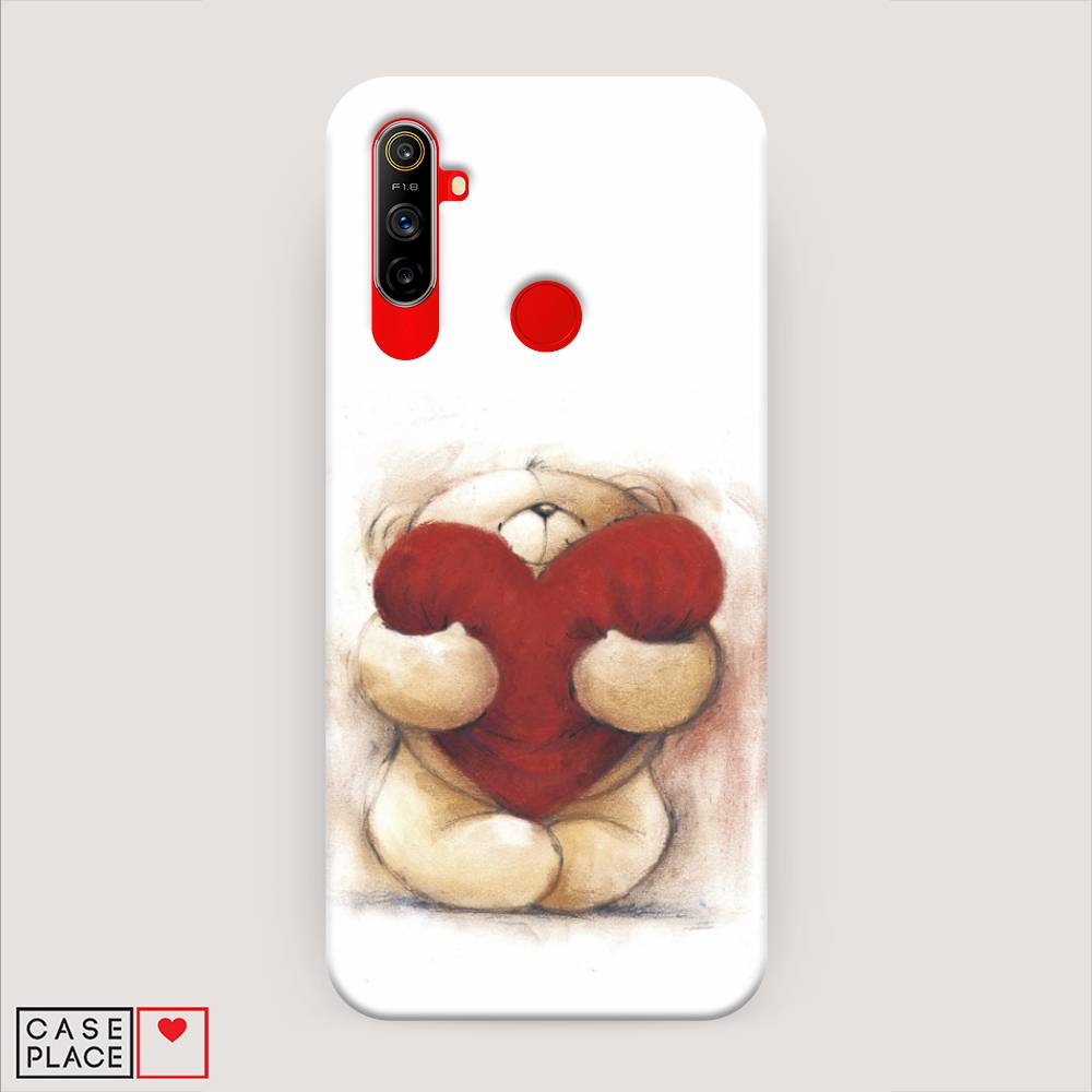 

Пластиковый чехол "Мишка с сердцем 1" на Realme C3, 253020-5