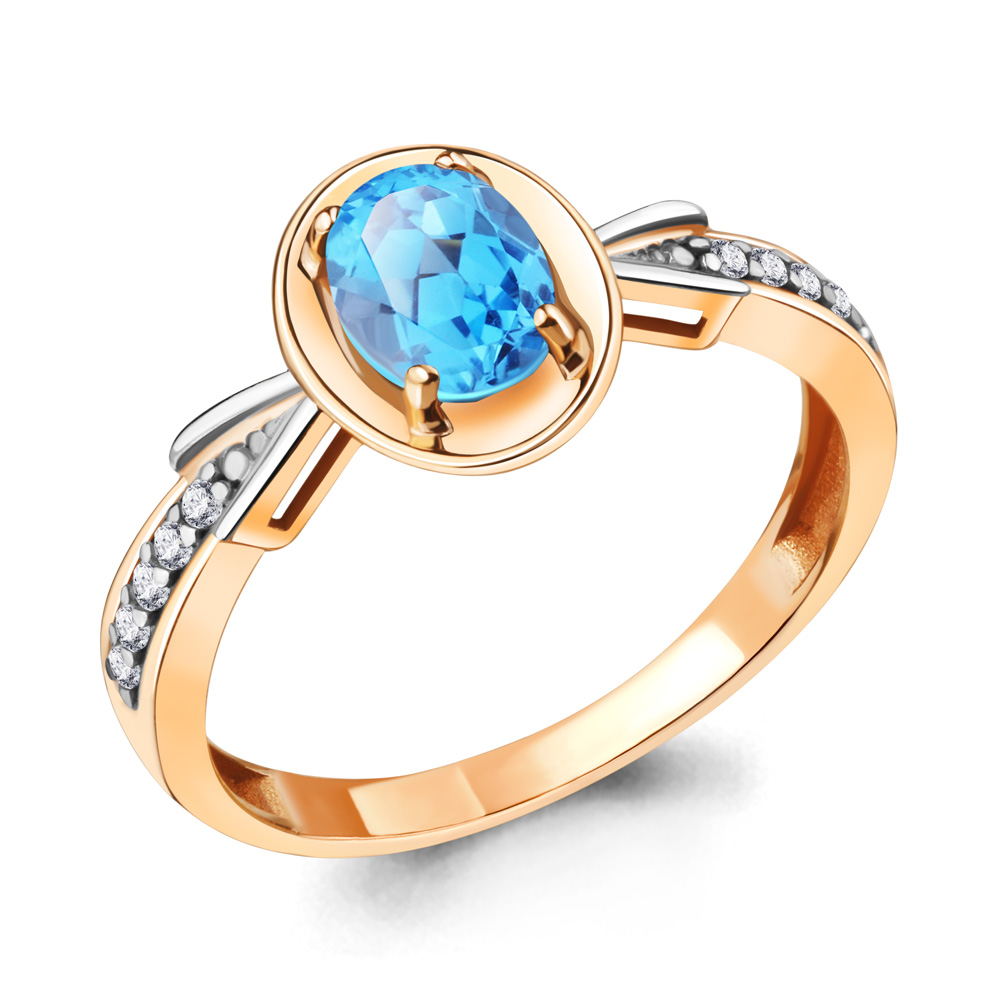 

Кольцо из серебра с топазом р.  Aquamarine 6940405А_925_з, 6940405А_925_з