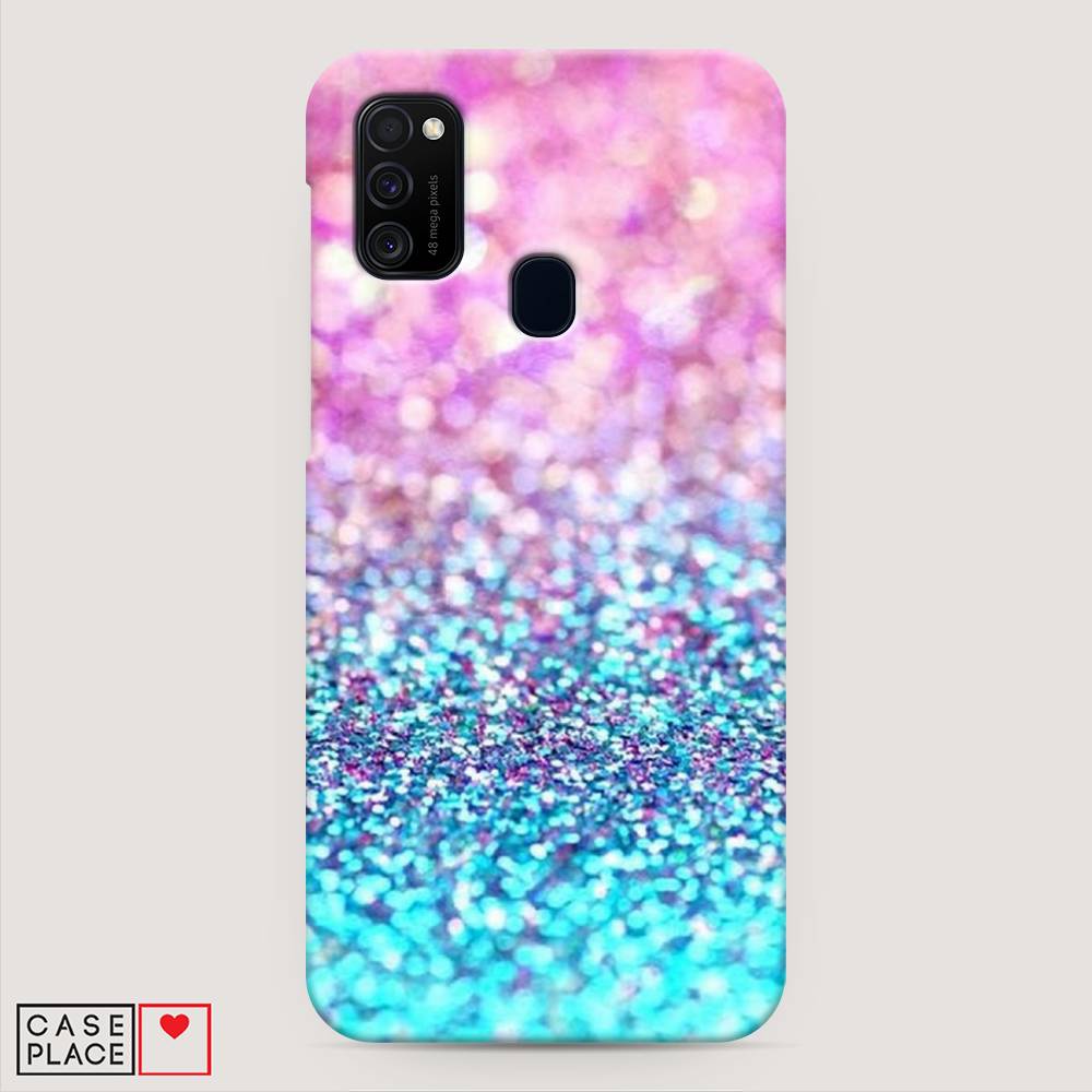 

Пластиковый чехол "Розово-голубые глиттеры рисунок" на Samsung Galaxy M21