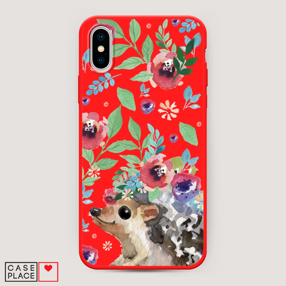 

Чехол Awog на Apple iPhone XS Max (10S Max) Ежик в цветах акварель", Разноцветный, 11953-1