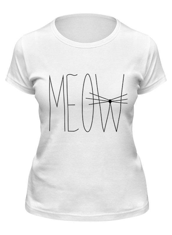 

Футболка женская Printio Meow-meow :) белая 2XL, Белый, Meow-meow :)