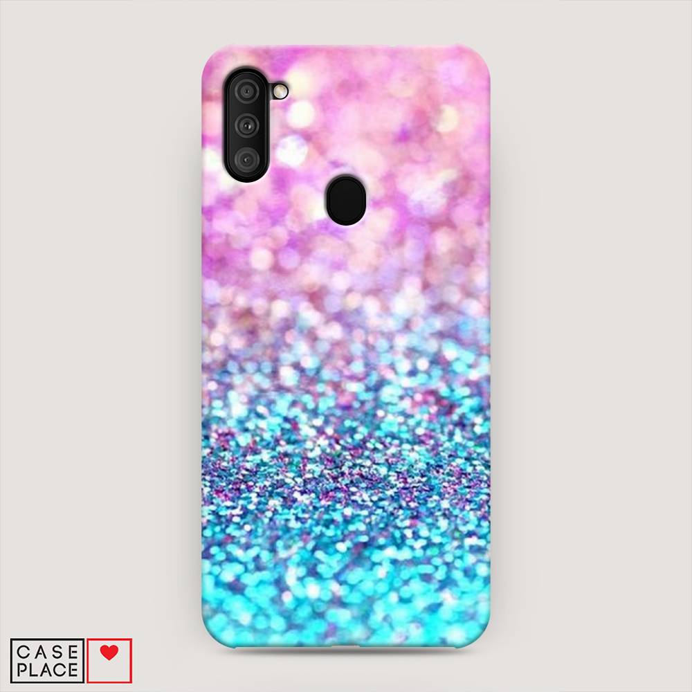 

Пластиковый чехол "Розово-голубые глиттеры рисунок" на Samsung Galaxy M11