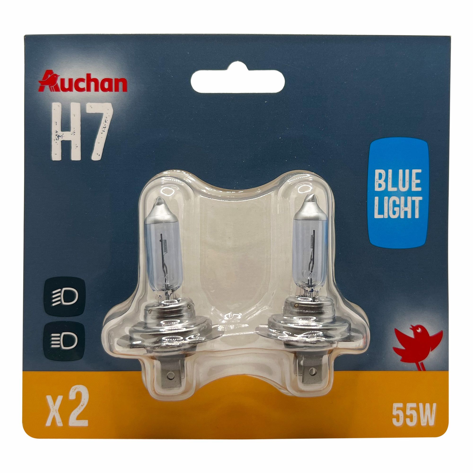 Автолампа галогенная АШАН Красная птица Blue light Н7 55W 12V 2 шт