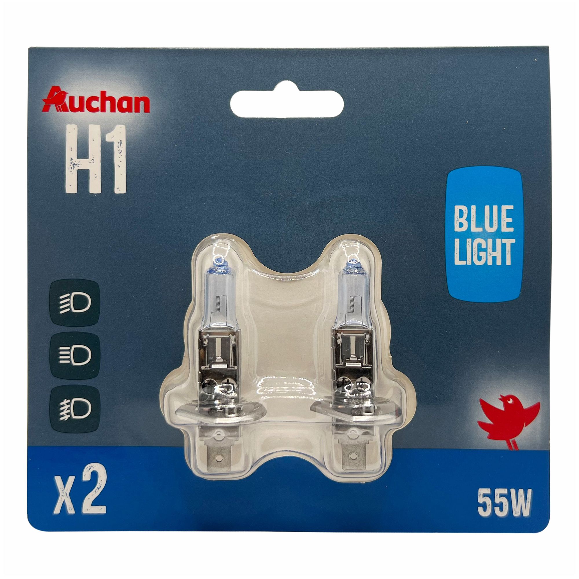 Автолампа галогенная АШАН Красная птица Blue light Н1 55W 12V 2 шт