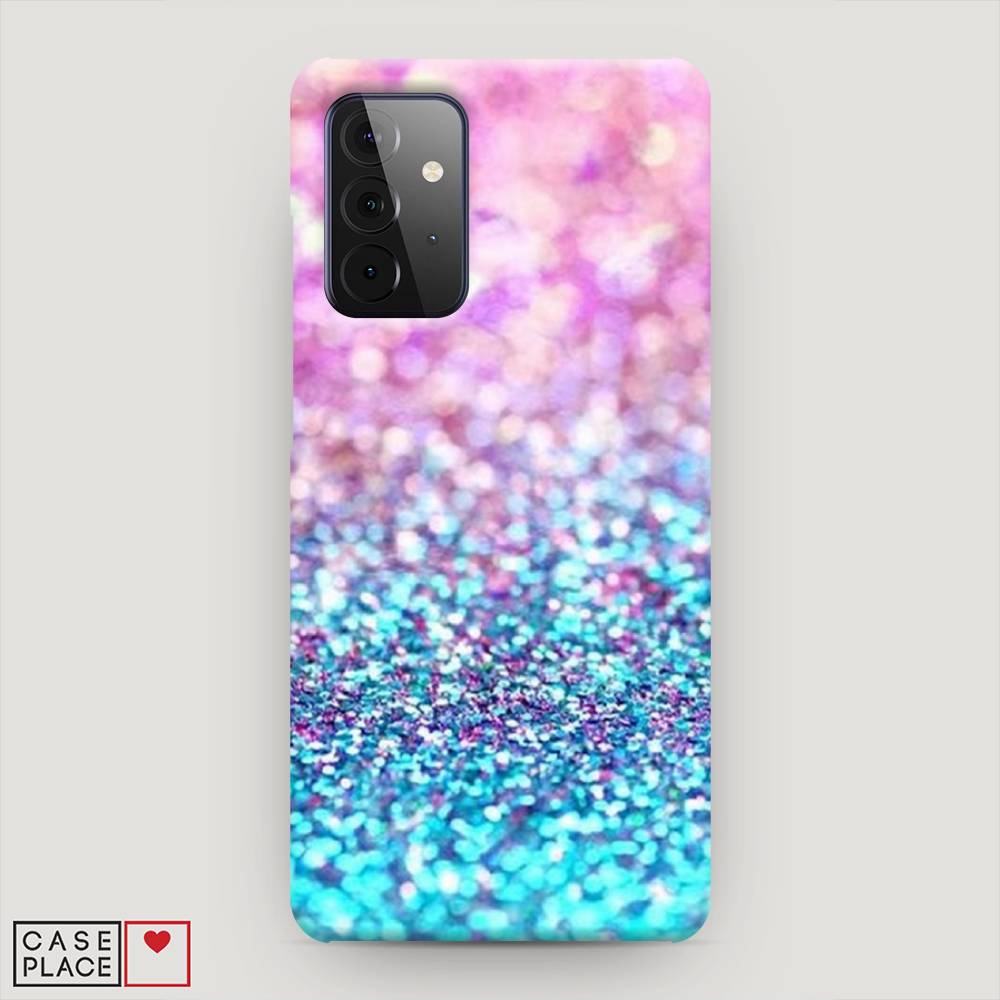 

Пластиковый чехол "Розово-голубые глиттеры рисунок" на Samsung Galaxy A72
