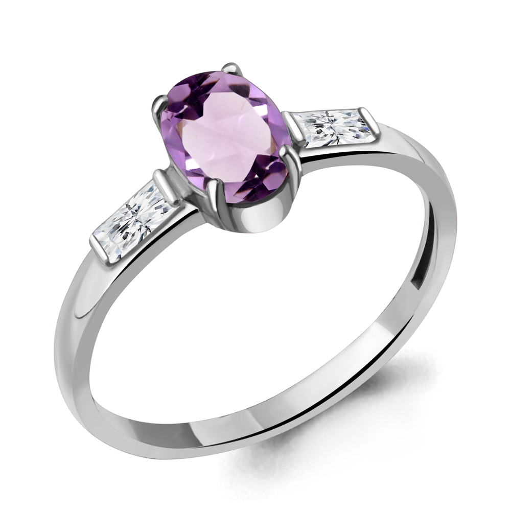 

Кольцо из серебра с аметистом р. 18 Aquamarine 6938604_925_р, 6938604_925_р