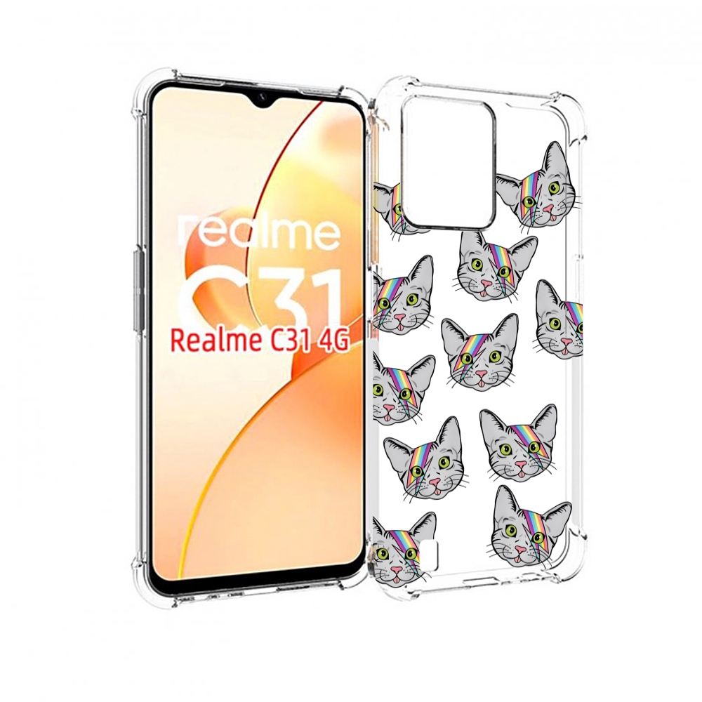 

Чехол MyPads кот-с-молнией-на-лбу для OPPO Realme C31, Прозрачный, Tocco