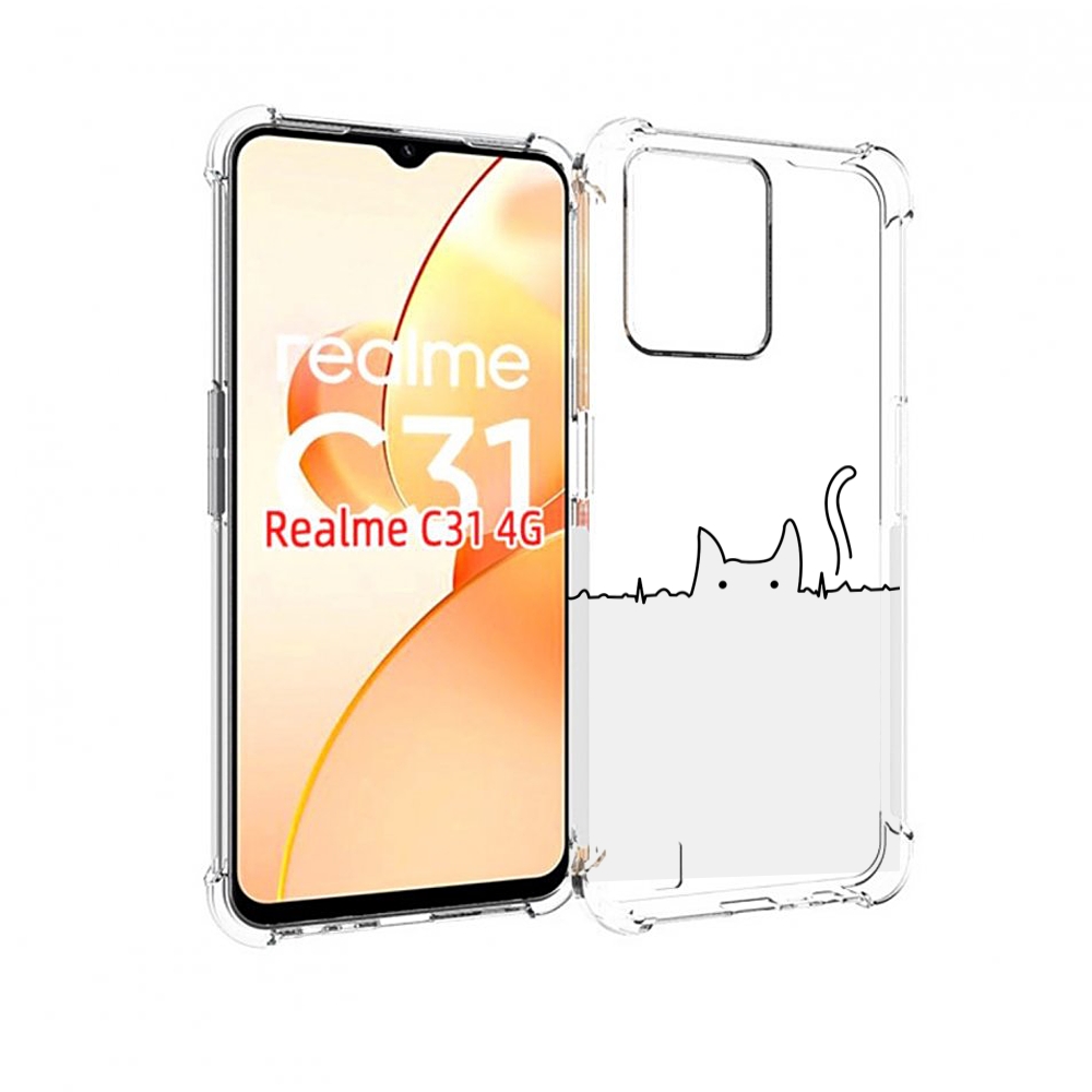 

Чехол MyPads кот-музыкальный для OPPO Realme C31, Прозрачный, Tocco