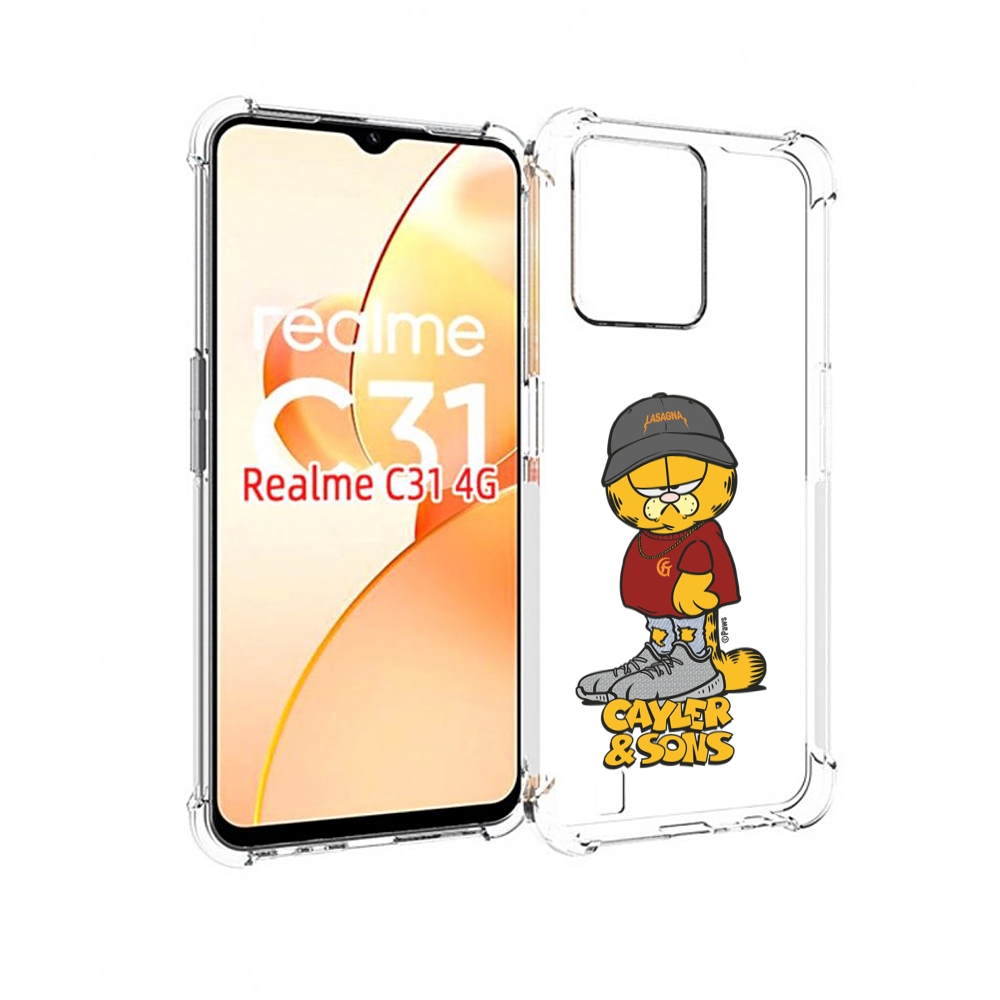 Чехол MyPads кот-в-кроссовках для OPPO Realme C31