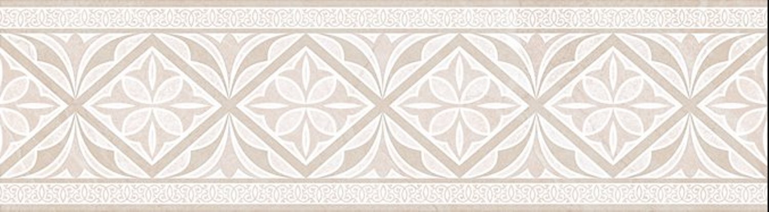 фото Бордюр керамический global tile gestia classic b24ge3401tg 7,7х27 см бежевый