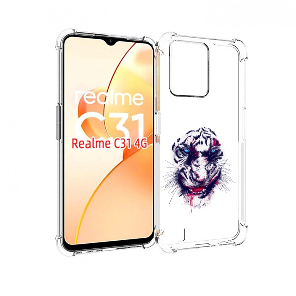 

Чехол MyPads безумный тигр для OPPO Realme C31, Прозрачный, Tocco