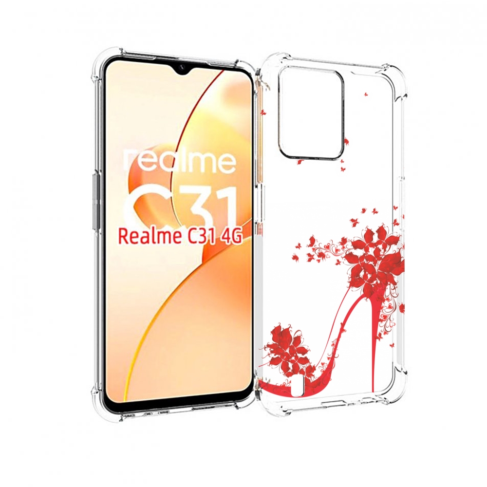 

Чехол MyPads каблук-в-цветах для OPPO Realme C31, Прозрачный, Tocco
