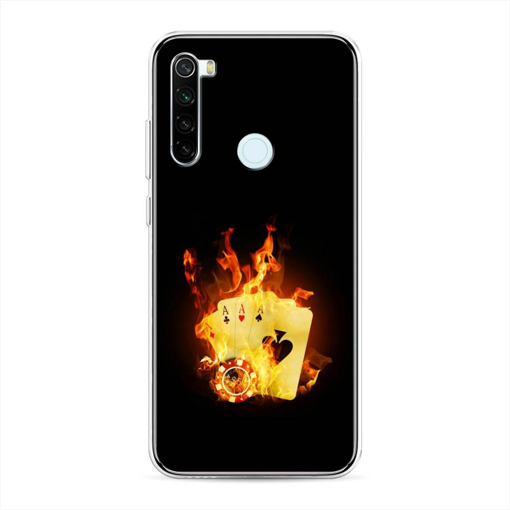 фото Силиконовый чехол "горящие карты" на xiaomi redmi note 8t awog
