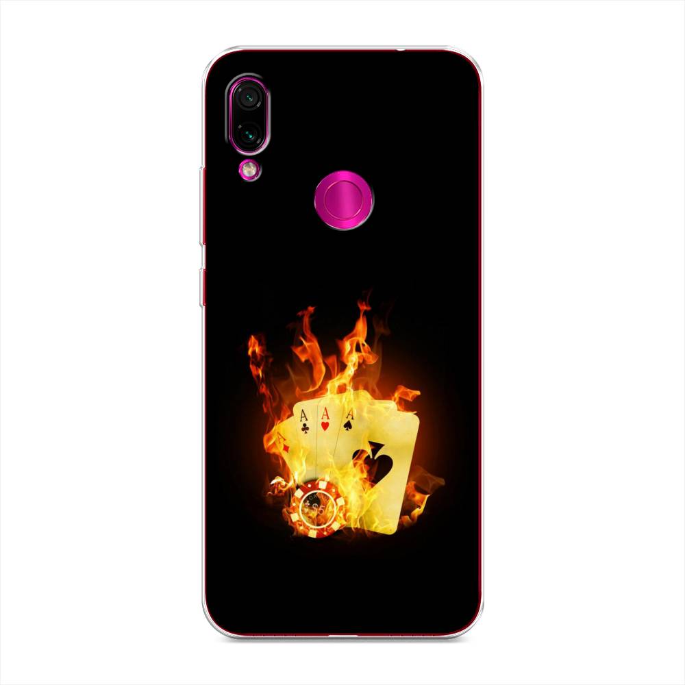 фото Силиконовый чехол "горящие карты" на xiaomi redmi note 7 awog