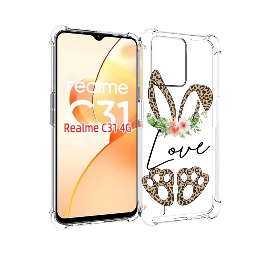 

Чехол MyPads золотые-лапки-и-ушки для OPPO Realme C31, Прозрачный, Tocco