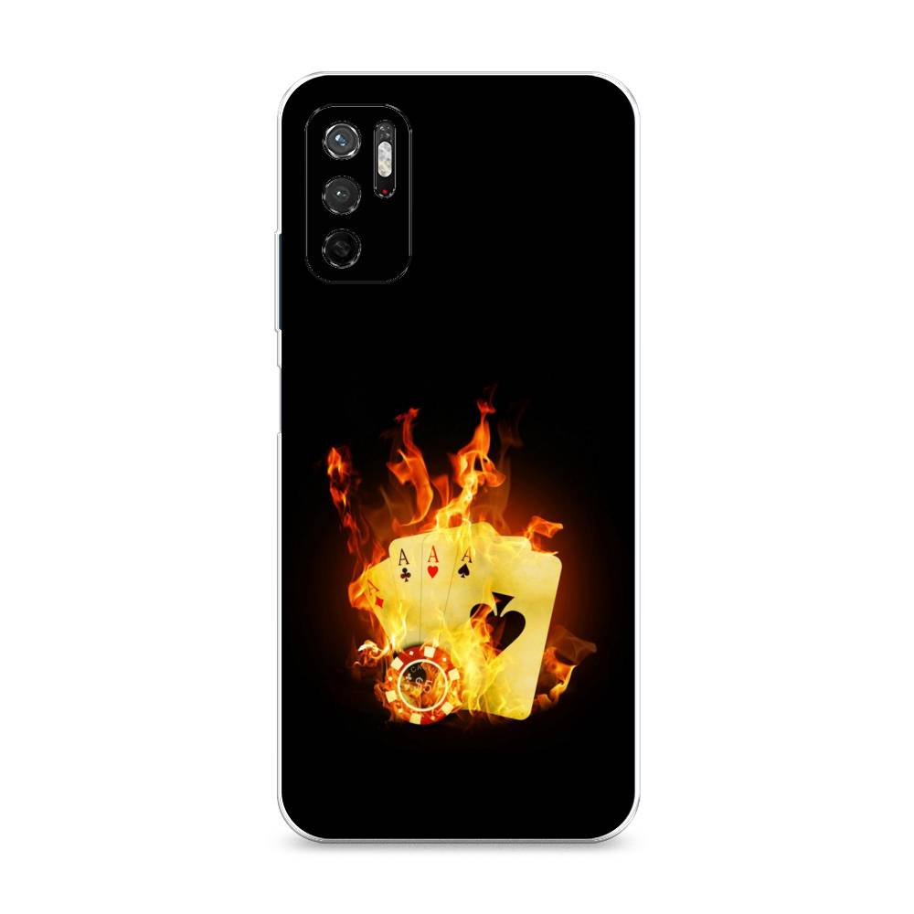 фото Силиконовый чехол "горящие карты" на xiaomi redmi note 11se awog