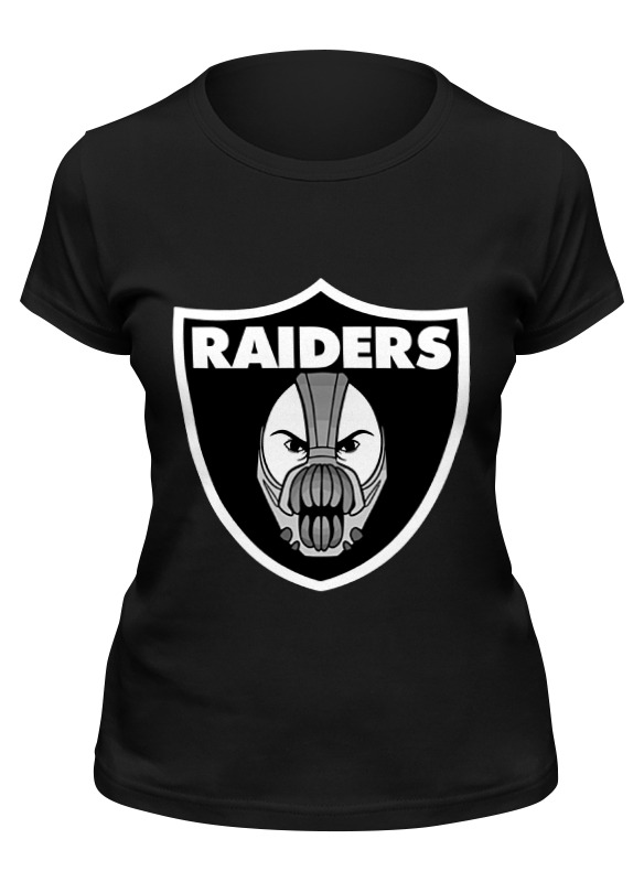 

Футболка женская Printio Bane x raiders черная L, Черный, Bane x raiders
