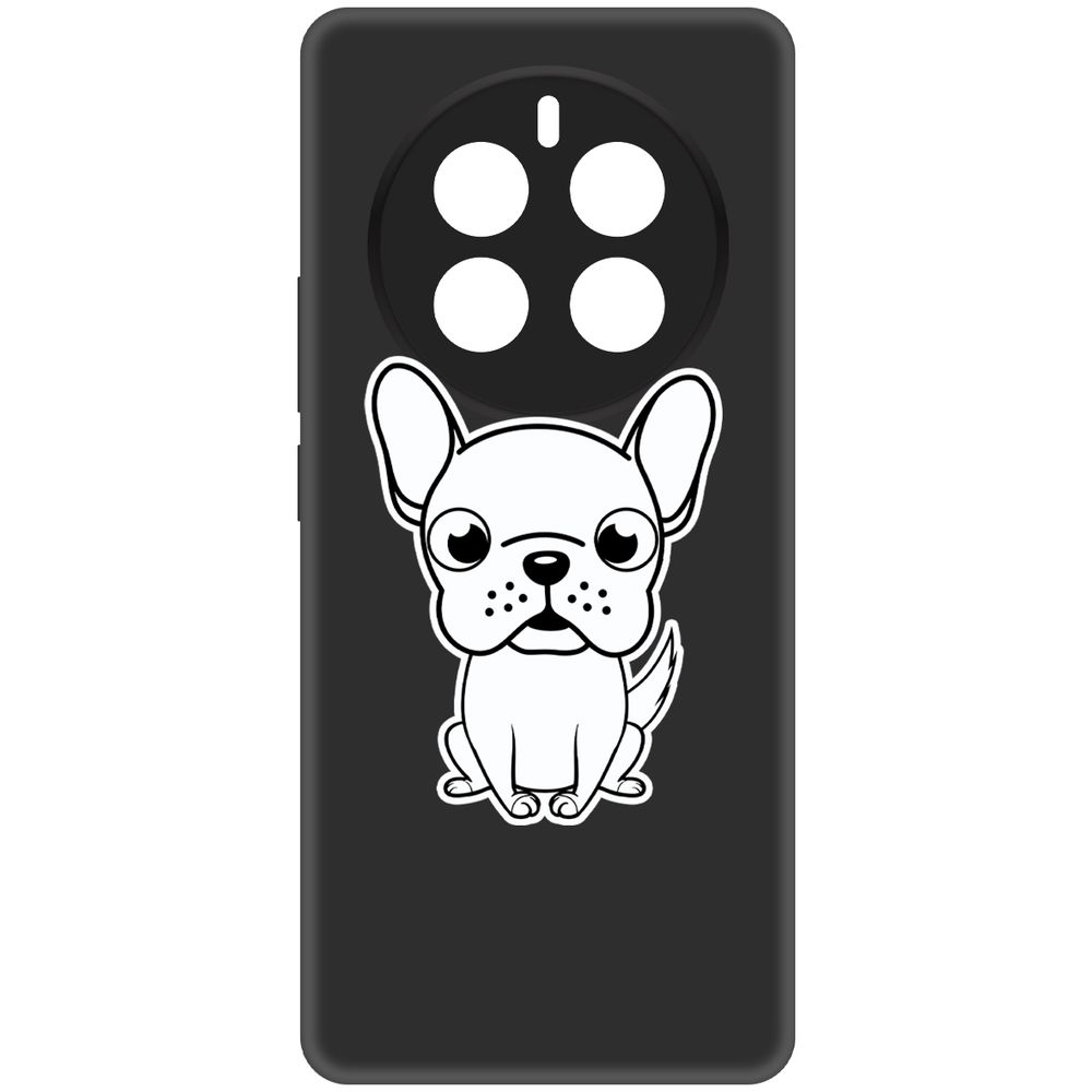 Чехол-накладка Krutoff Soft Case Черно-белый щенок для Realme 12 Pro 5G черный