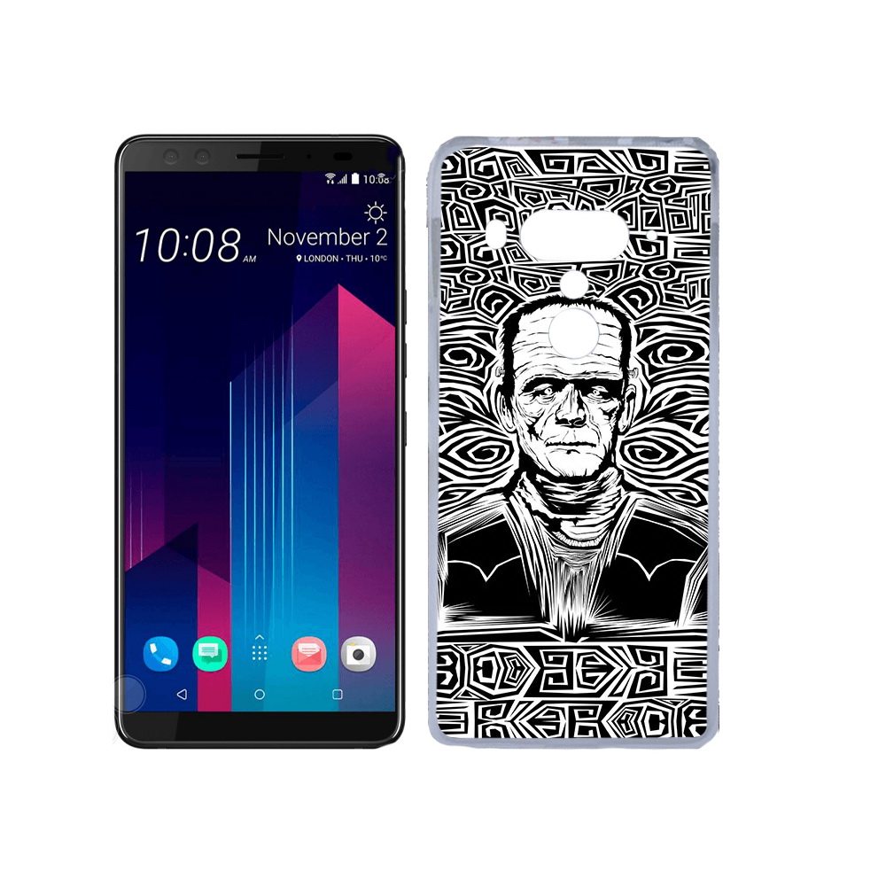 

Чехол MyPads Tocco для HTC U12+ франкенштейн черно белый, Прозрачный, Tocco
