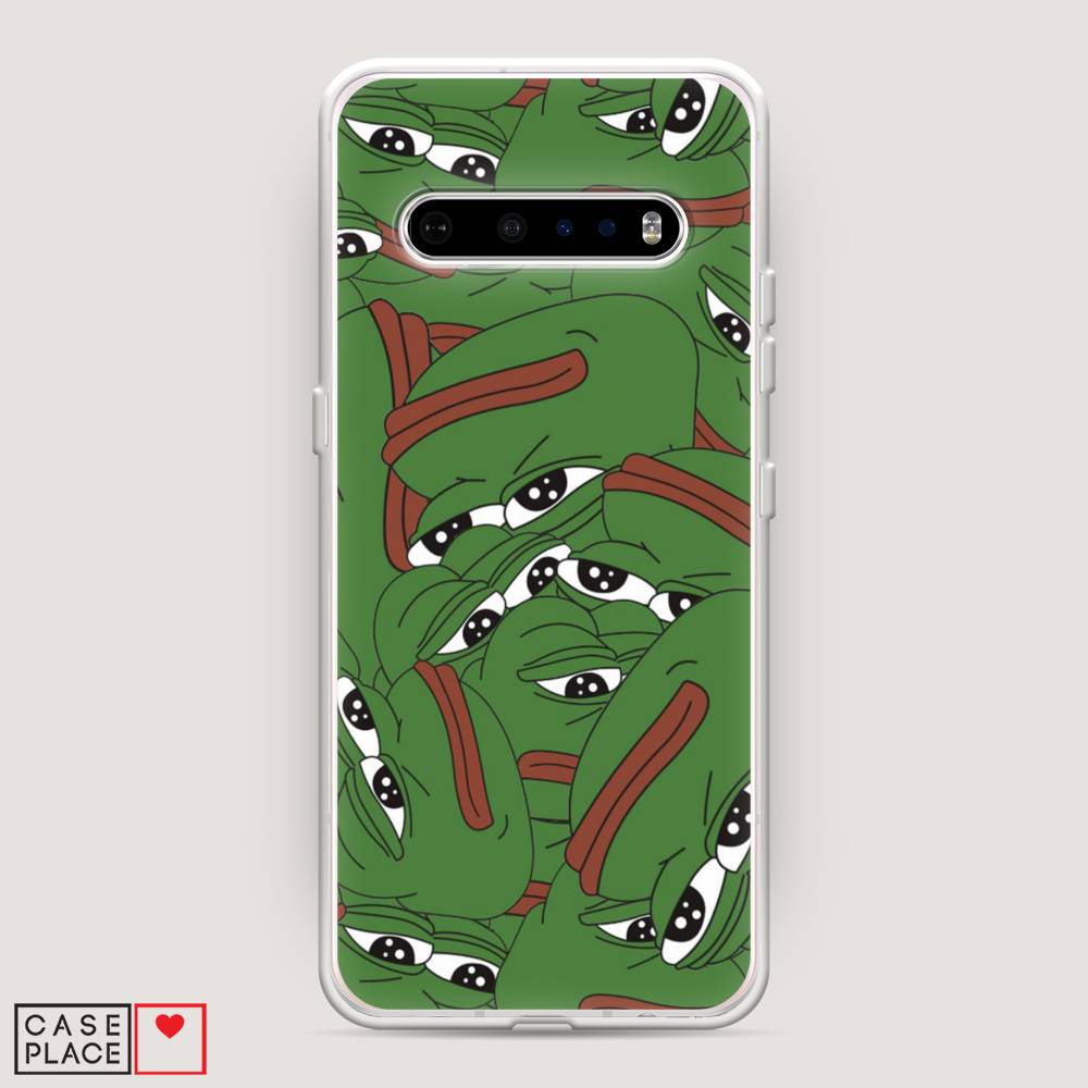 

Чехол Awog на LG V60 ThinQ 5G "Печальный frog", Зеленый;белый, 84250-9