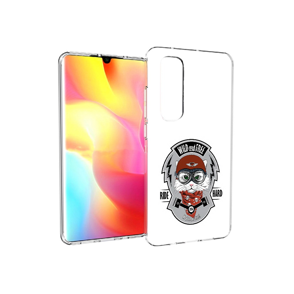 

Чехол MyPads Tocco для Xiaomi Mi Note 10 Lite кошка в шлеме (PT149714.254.404), Прозрачный, Tocco