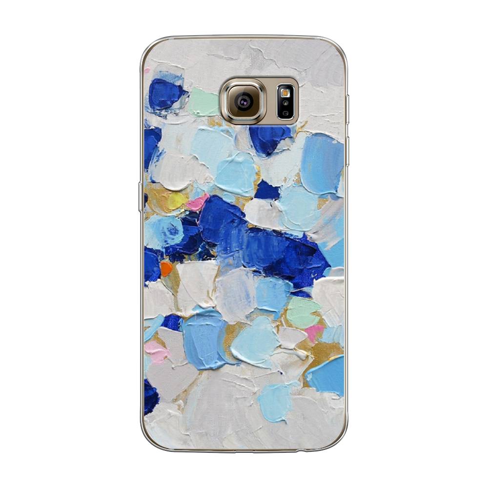 

Чехол Awog на Samsung Galaxy S6 edge "Холст сине-белый", Синий, 24450-10