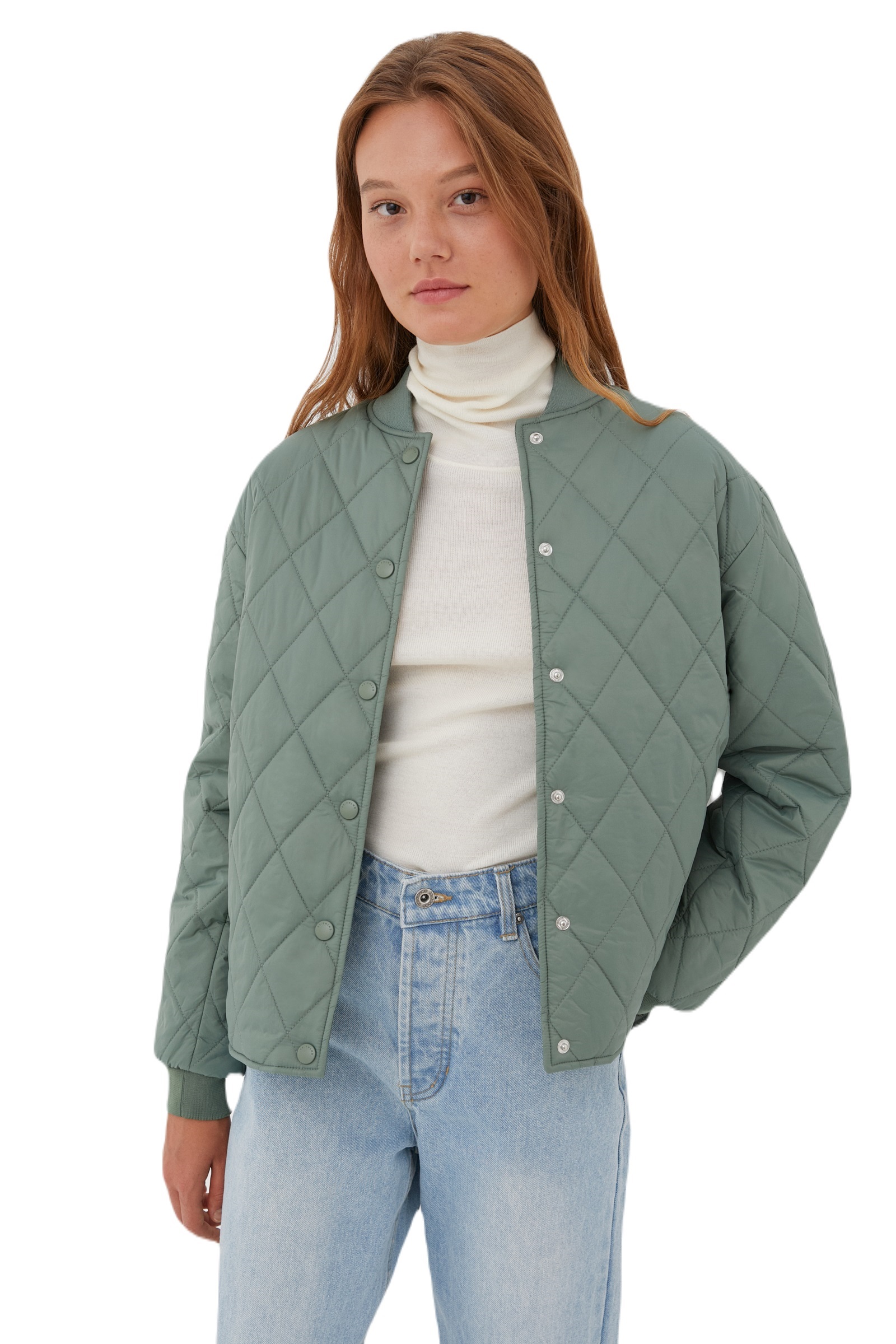 

Бомбер женский Finn Flare FAB11098 зеленый XS/S, FAB11098