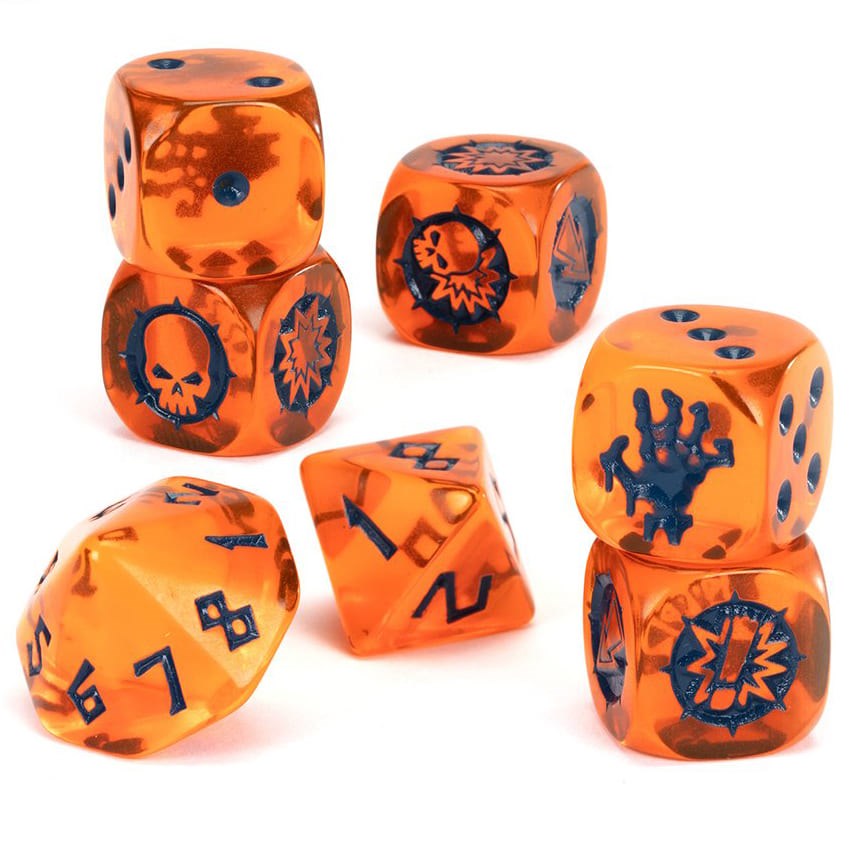 

200-38GW Набор кубиков Кровавый Кубок. Волочащаяся Нежить Blood Bowl: Shambling Undead Dic, Оранжевый