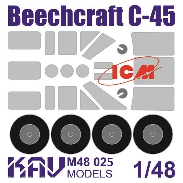 

KAVM48025 Окрасочная маска на Beechcraft Model 18 ICM все версии