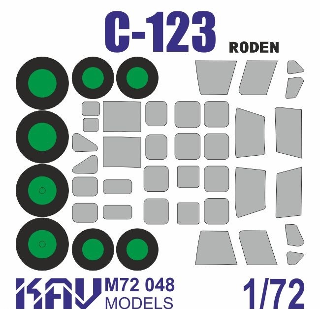 фото Kavm72048 окрасочная маска на остекление для c-123 roden 056, 058, 062 kav models