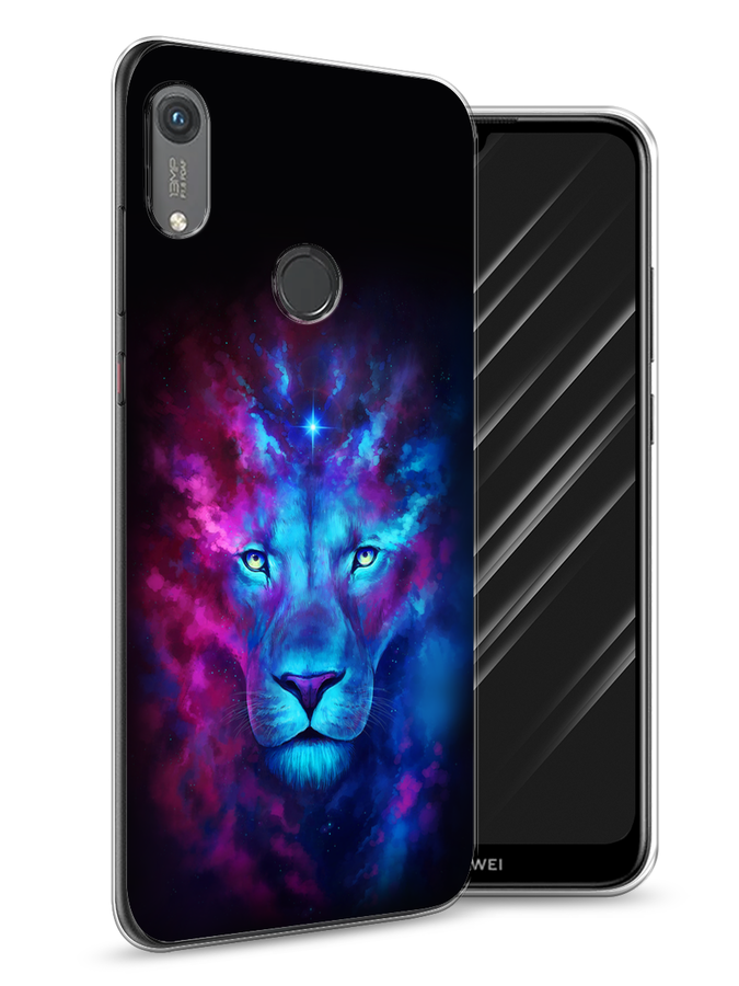 

Чехол Awog на Honor 8A (8A Pro/Prime) "Космический лев", Голубой, 68750-1