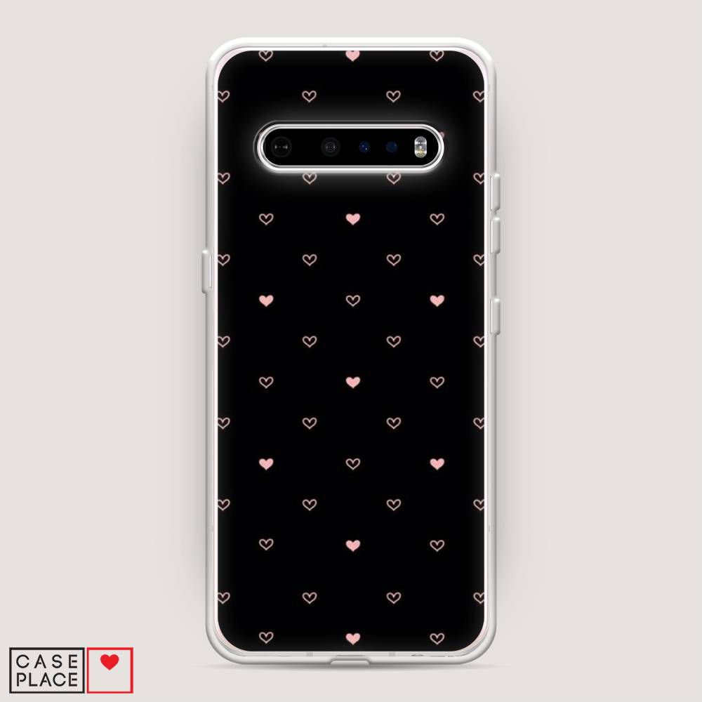 

Чехол Awog на LG V60 ThinQ 5G "Черный фон и сердечки", Розовый;серый;черный, 84250-3